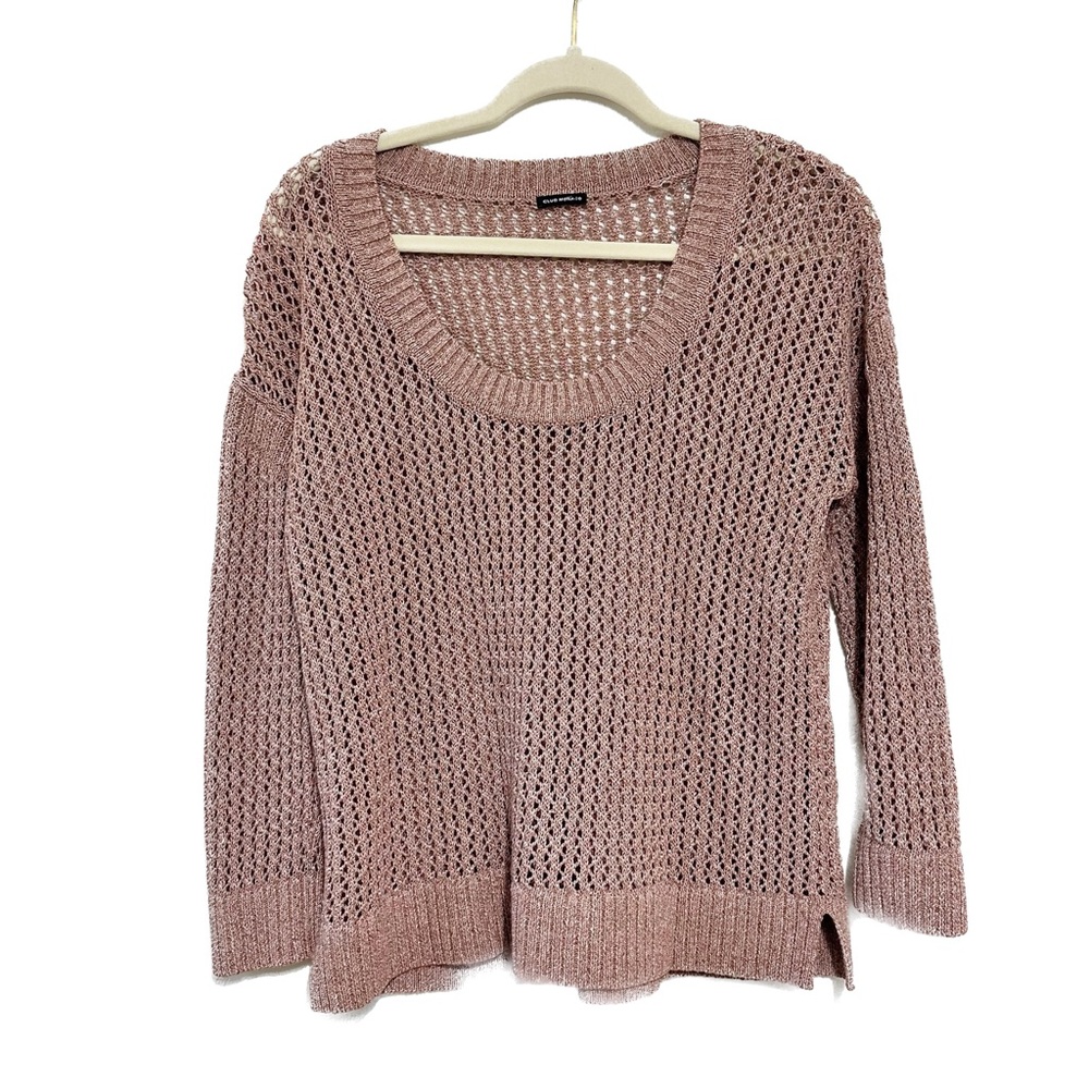 Club Monaco Linen Blend Open Knit Sweater Size M